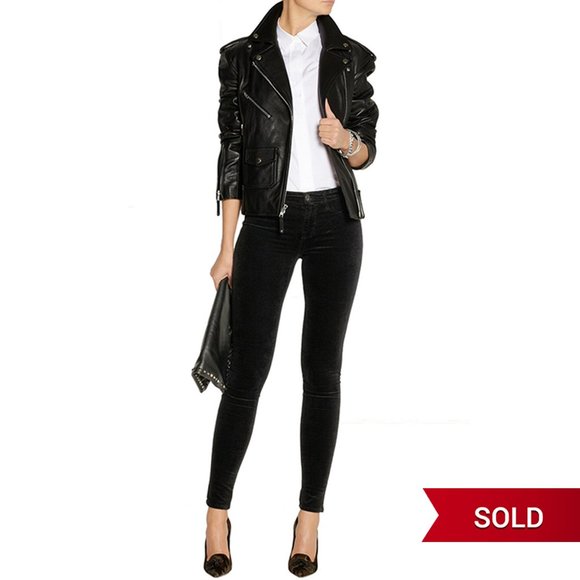 J Brand 815 Mid-Rise Velvet Skinny Jeans - Picture 1 of 8